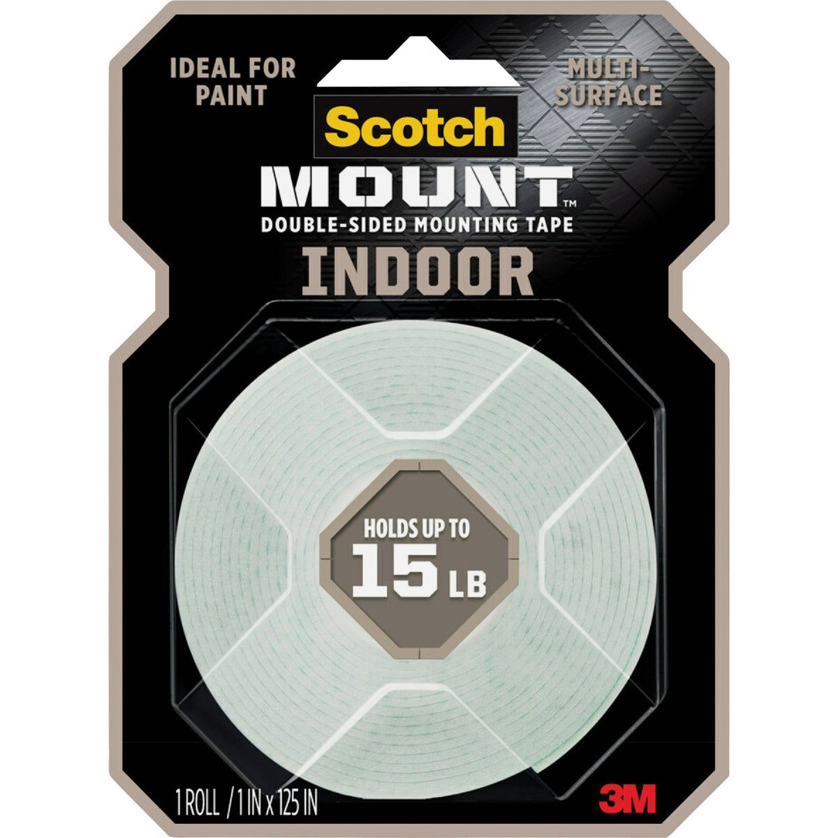 ScotchMount 1 In. x 125 In. Indoor DoubleSided Mounting Tape (15 Lb