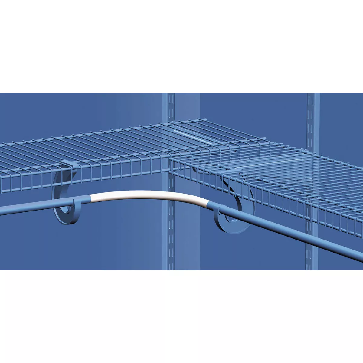 ClosetMaid SuperSlide 10.25 Ft. x 3/4 In. Corner Rounder Bar Closet Rod, White