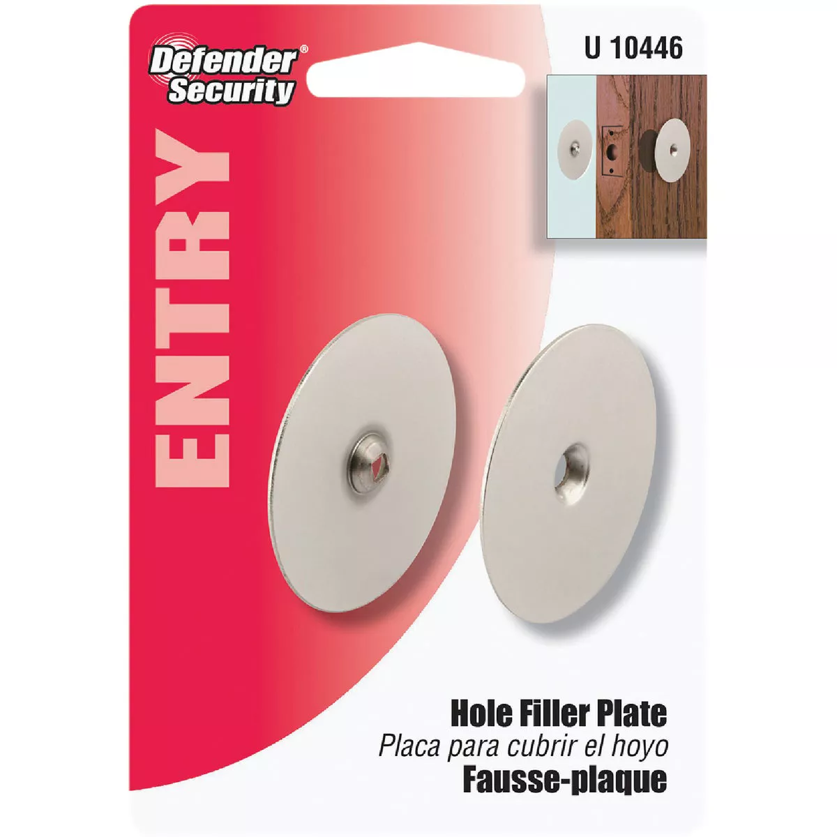 Defender Security 2-5/8 In. Satin Nickel Hole Cover Plate - photo 2