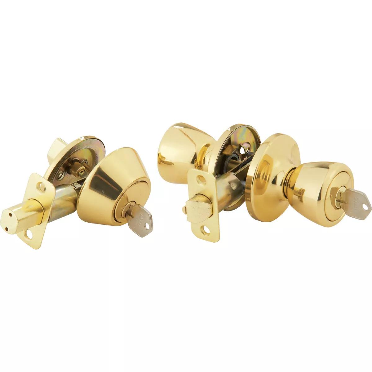 Steel Pro Polished Brass Deadbolt and Door Knob Combo - photo 3