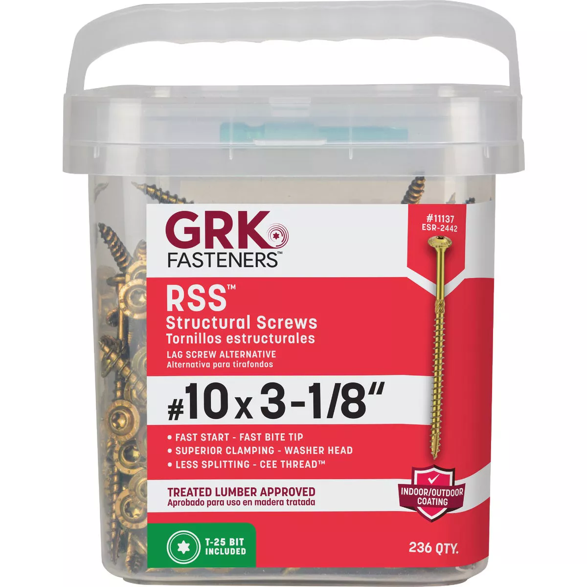 GRK RSS Rugged #10 x 3-1/8 In. Star Drive Washer-Head Structure Screw (236 Ct.) - photo 5