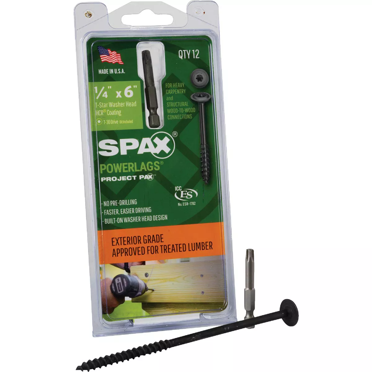 SPAX Powerlag 1/4 In. x 6 In. T30 Washer Head HCR (Exterior Rated) Lag Screw (12 Ct.)
