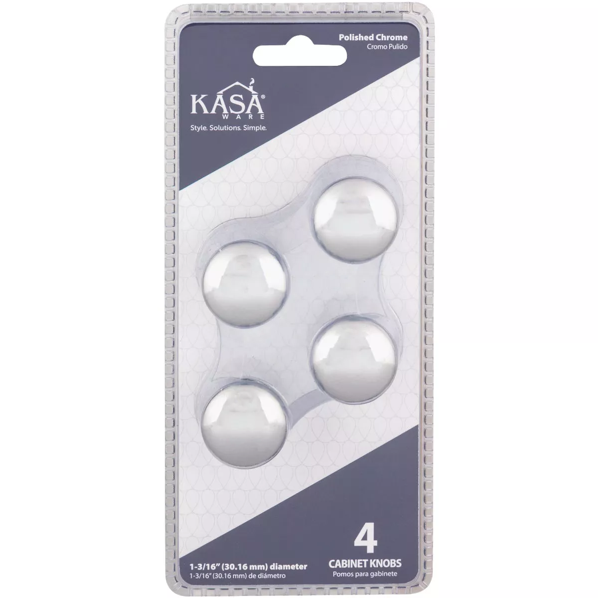 KasaWare 1-3/16 In. Dia. Polished Chrome Cabinet Knob (4-Pack) - photo 2