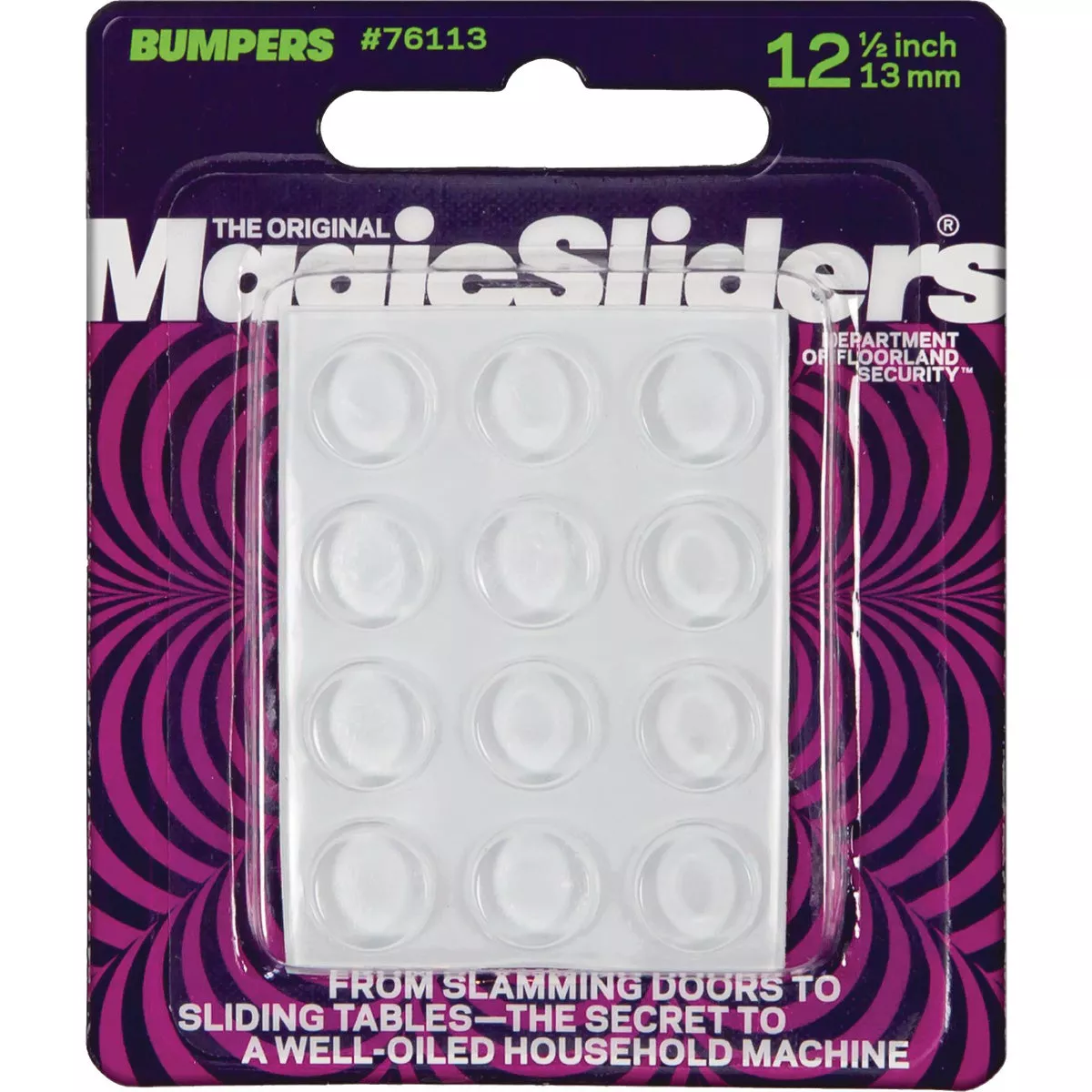 Magic Sliders 1/2 In. Round Clear Self-Stick Bumper (12-Pack)