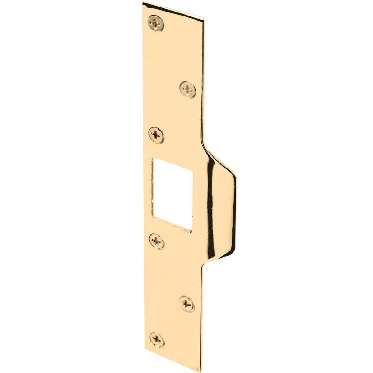 Defender Security Polished Brass 1-1/4 In. Lip Security Strike Plate ...