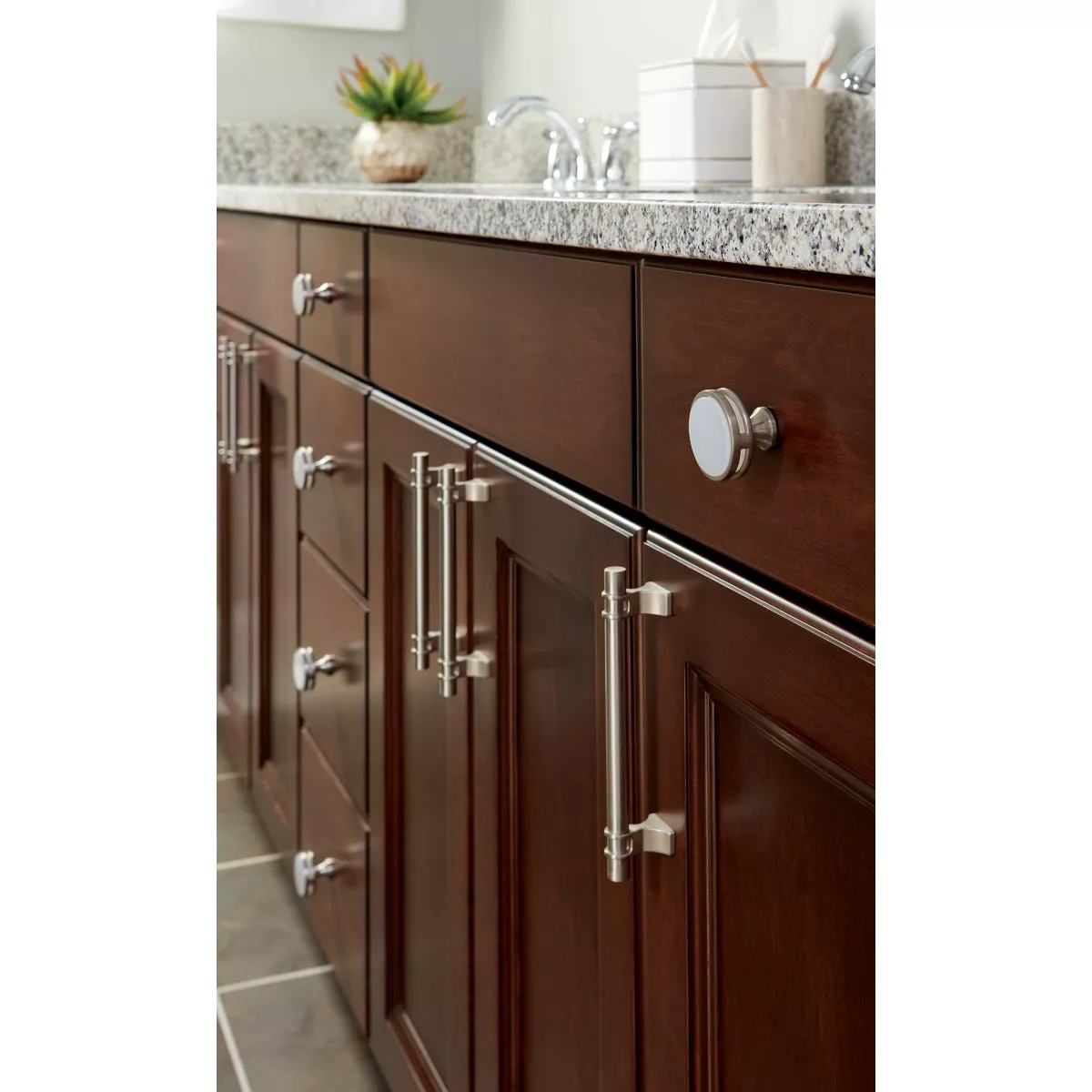 Amerock Davenport 3.75 In. Satin Nickel Cabinet Drawer Pull - photo 2