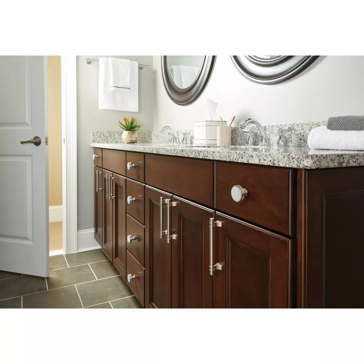 Amerock Davenport 3.75 In. Satin Nickel Cabinet Drawer Pull - photo 3