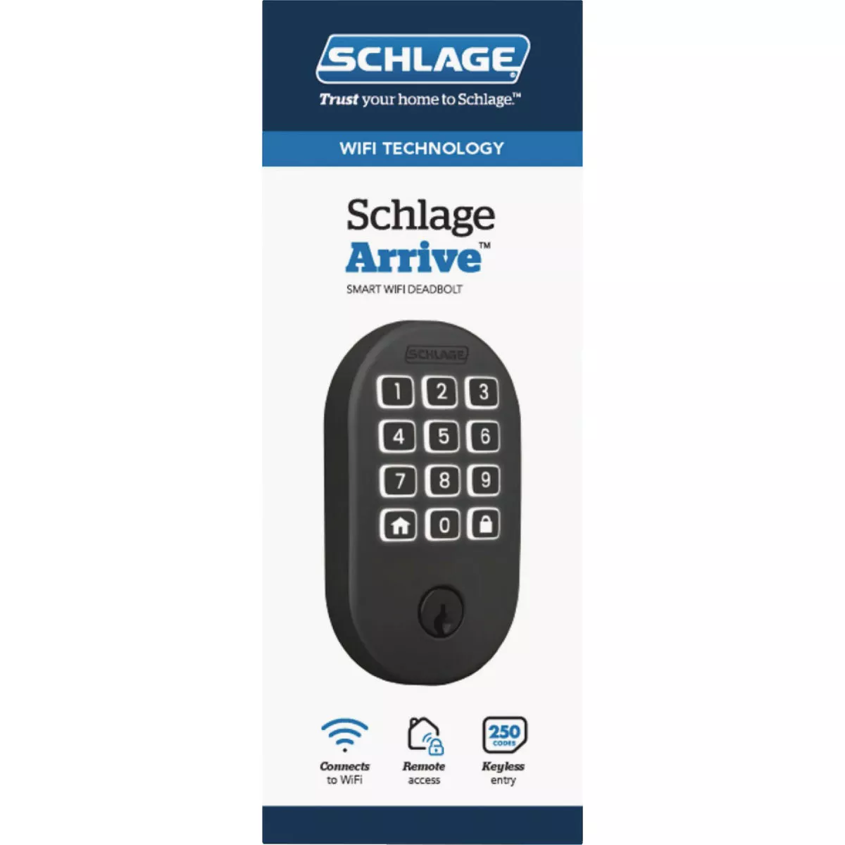 Schlage Arrive Remsen Matte Black Smart WiFi Deadbolt - photo 2