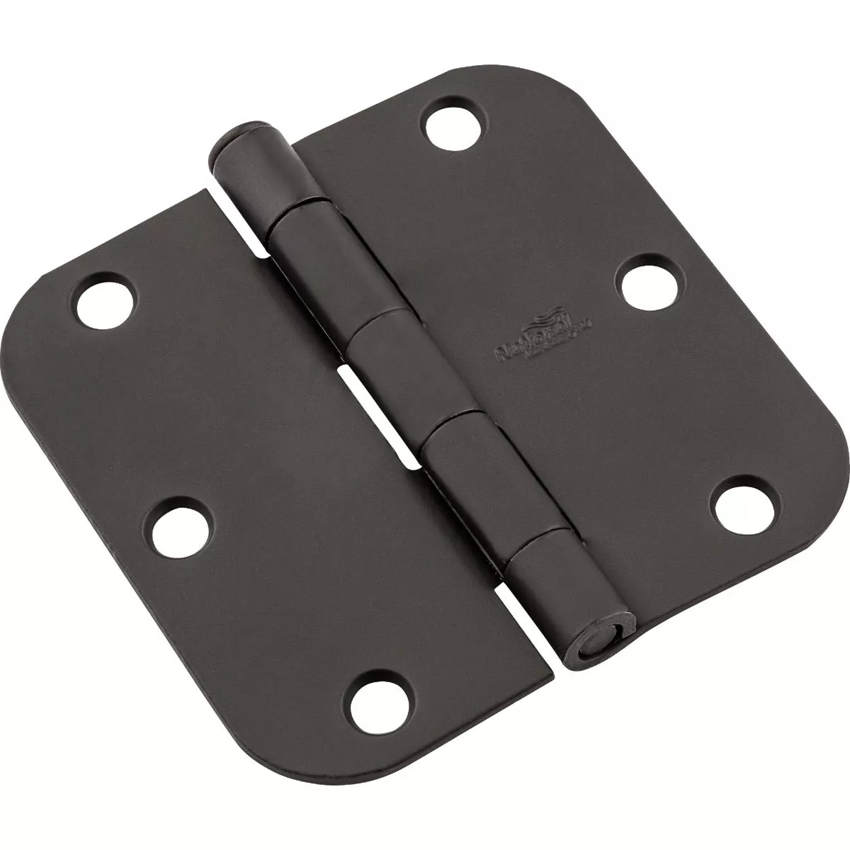 National Hardware 3-1/2 In. Black Door Hinge with 5/8 In. Radius
