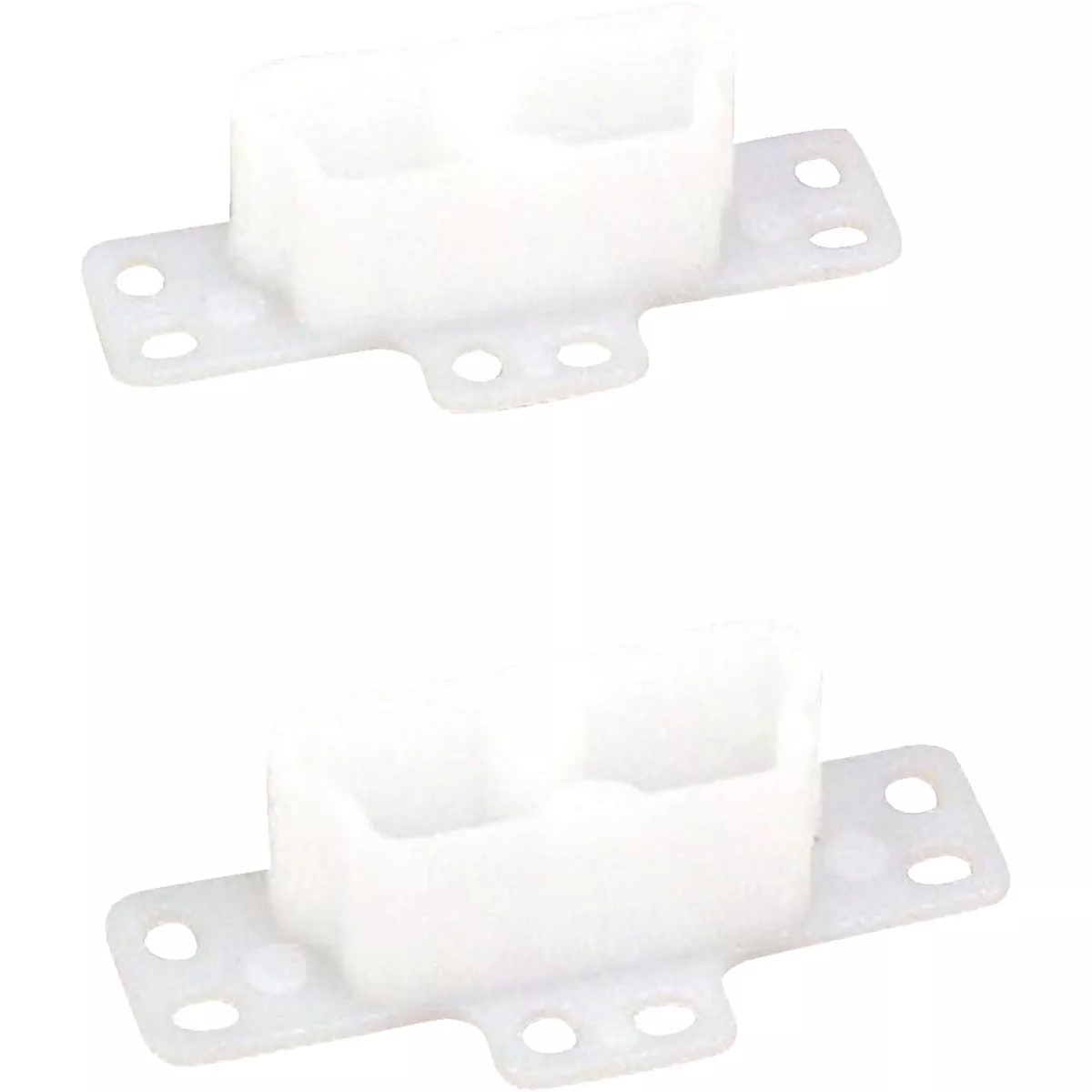 United States Hardware 2-3/4" Rear Plastic White Track Socket (2-Pack)