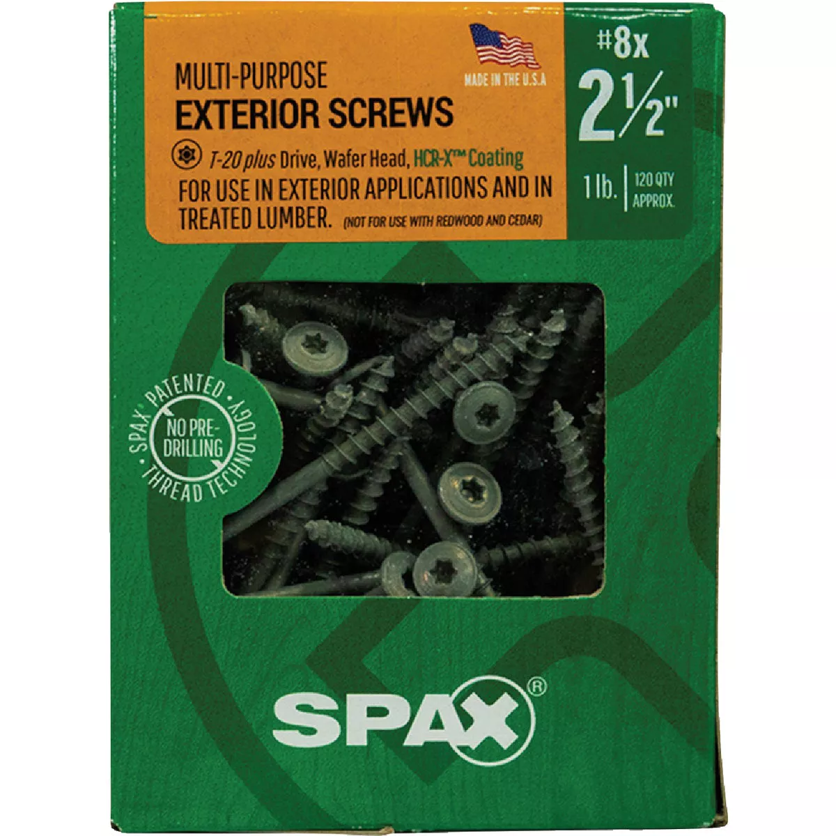 SPAX 8 x 2-1/2 In. Wafer Head T-20+ HCR-X (Exterior Rated) Cabinet Screw 1 Lb. (120-Count) - photo 4