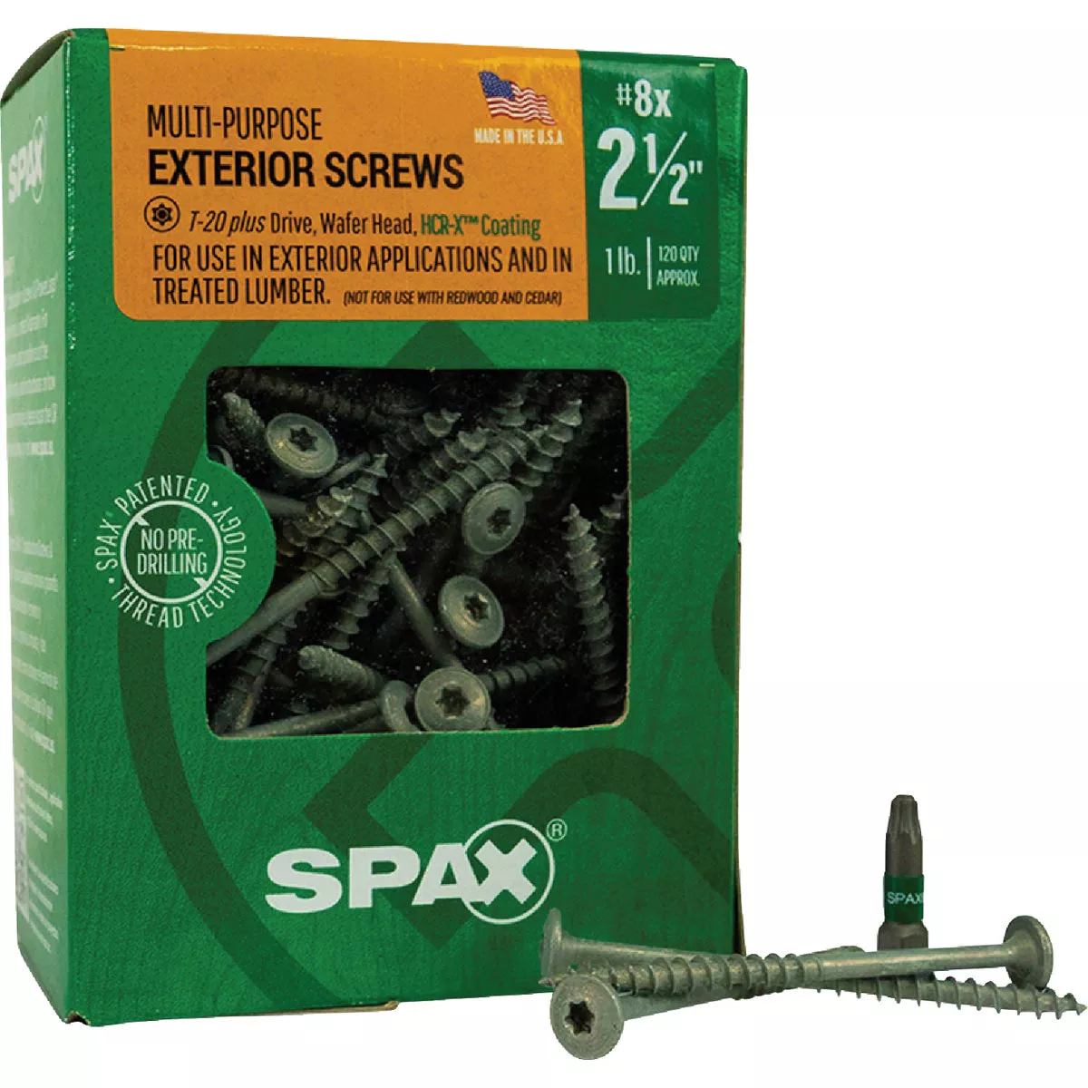 SPAX 8 x 2-1/2 In. Wafer Head T-20+ HCR-X (Exterior Rated) Cabinet Screw 1 Lb. (120-Count) - photo 6