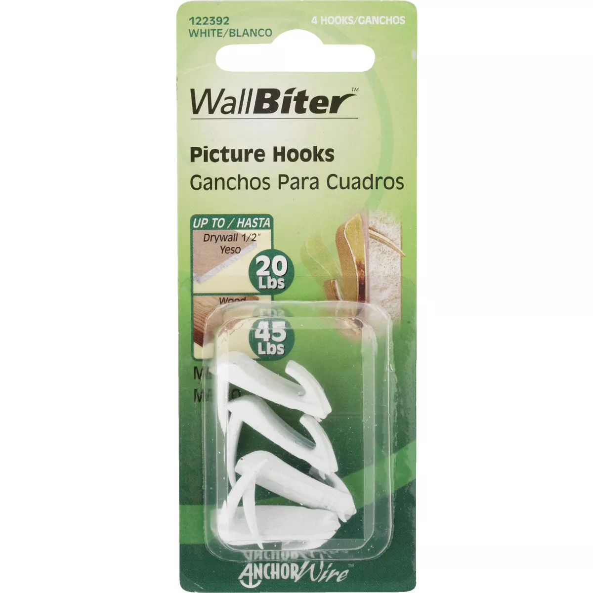 Hillman Anchor Wire 20 Lb. Capacity Wallbiter Picture Hanger (4 Count) - photo 2