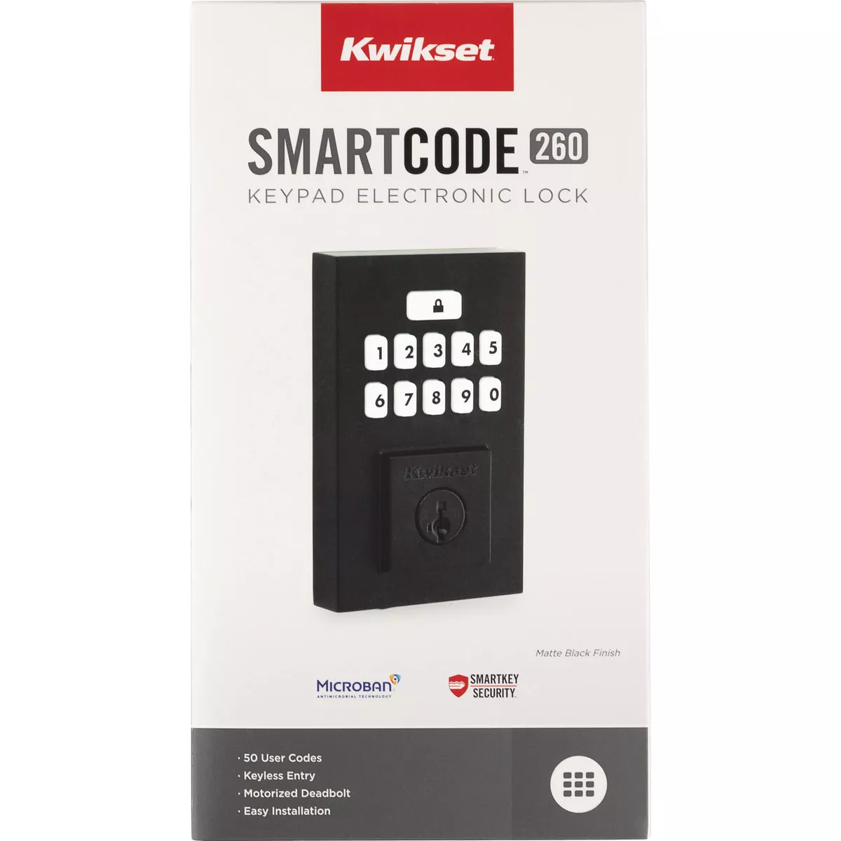 Kwikset Signature Series Contemporary SmartCode Matte Black Electronic Deadbolt - photo 2