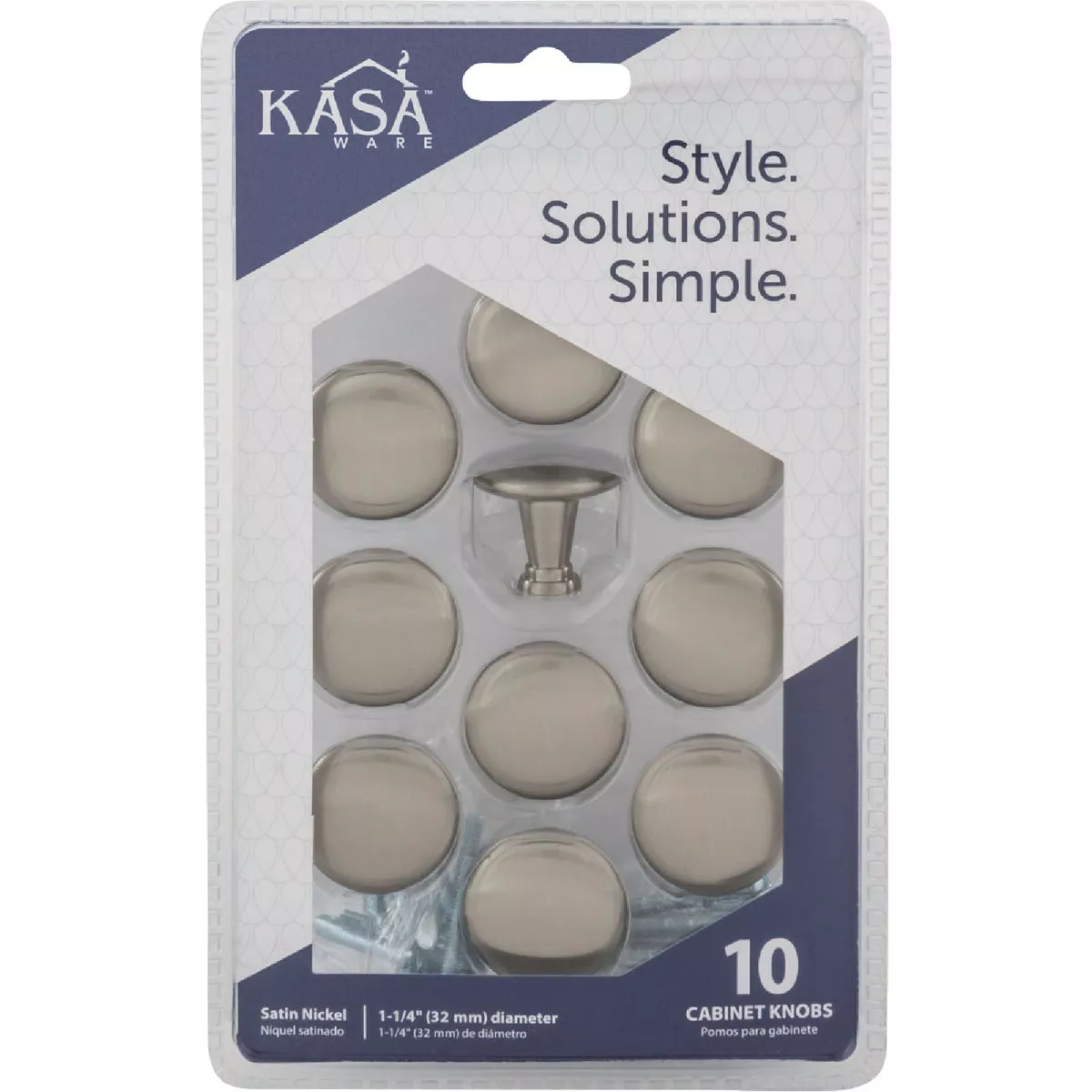 KasaWare 1-1/4 In. Diameter Satin Nickel Knob (10-Pack) - photo 2