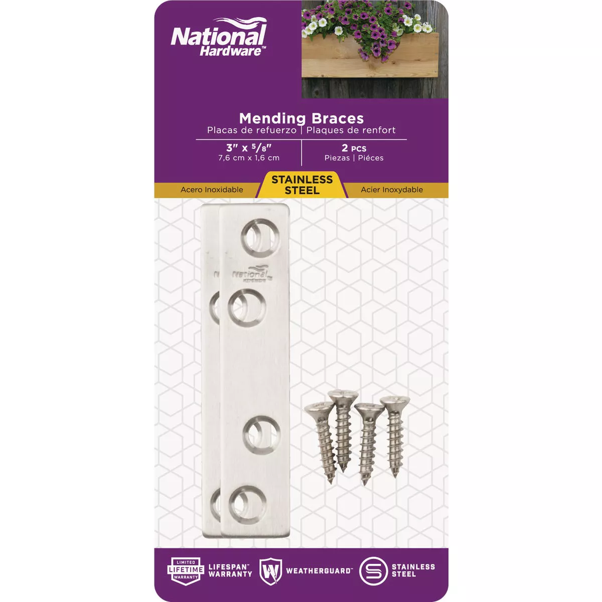 National Hardware 5/8 In. Stainless Steel Mending Brace (2-Count) - photo 2