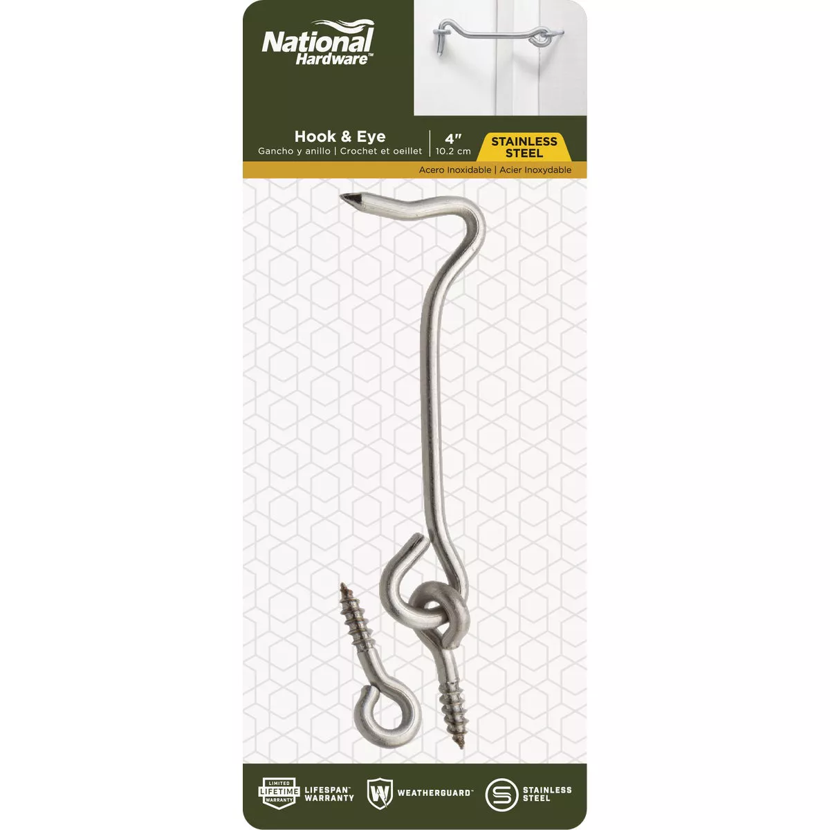 National Hardware Stainless Steel 4 In. Hook & Eye Bolt - photo 2