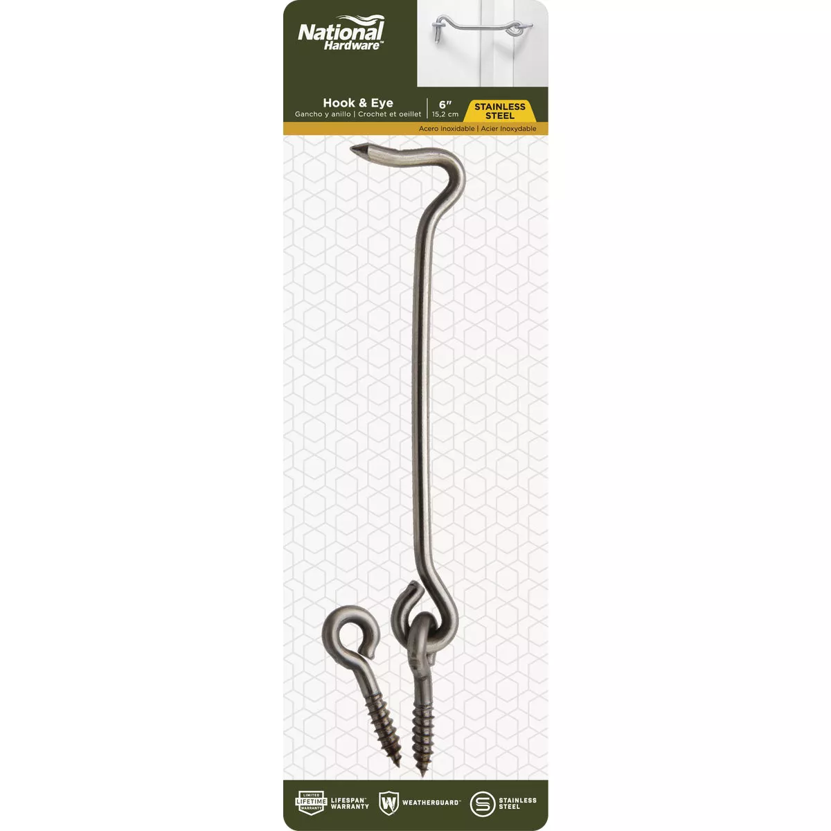 National Hardware Stainless Steel 6 In. Hook & Eye Bolt