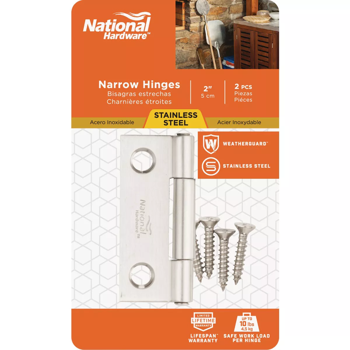 National Hardware 2 In. Stainless Steel Narrow Tight-Pin Hinge (2-Pack) - photo 2