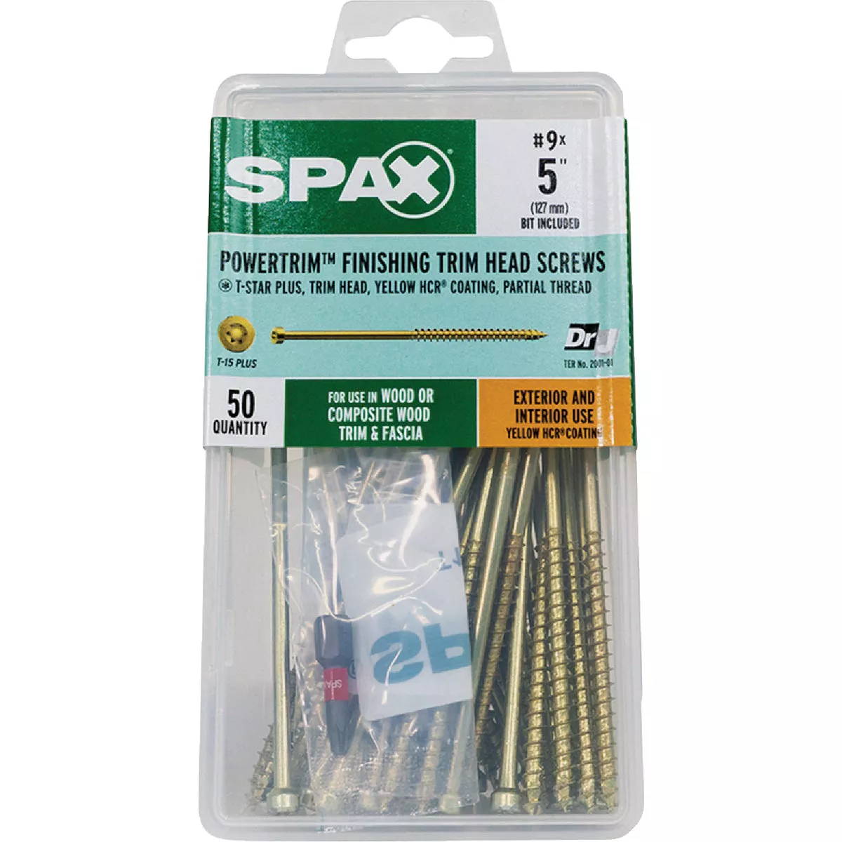 SPAX #9 x 5 In. T10 Plus Cylindrical Head HCR (Exterior Rated) Yellow Trim Screw (50 Ct.) - photo 3