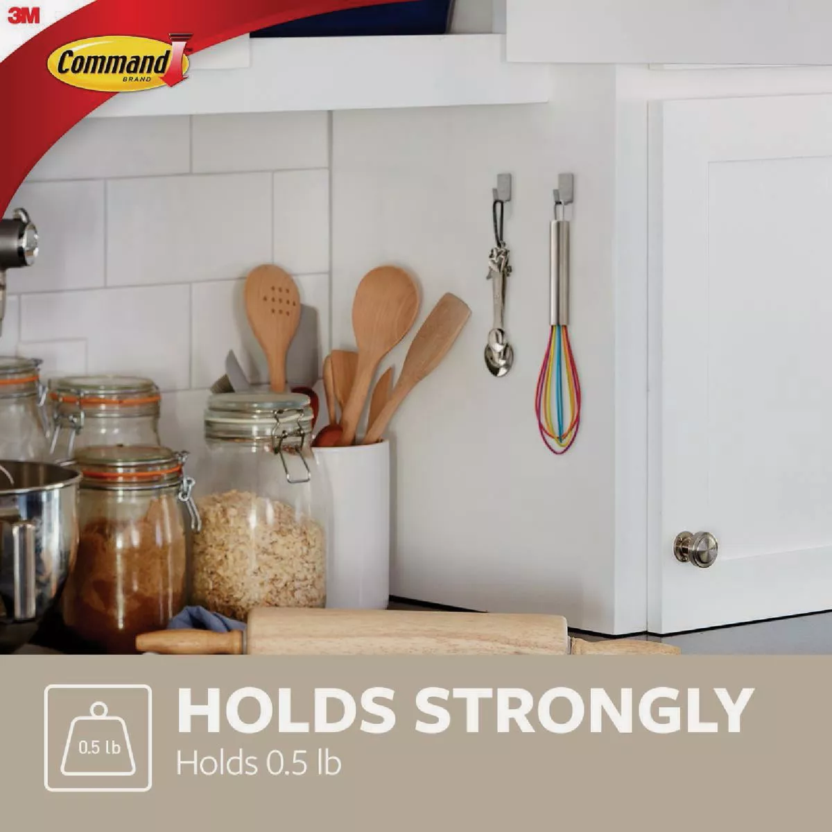 Command Small Stainless Steel Metal Hooks, 4 Hooks, 5 Strips - photo 4