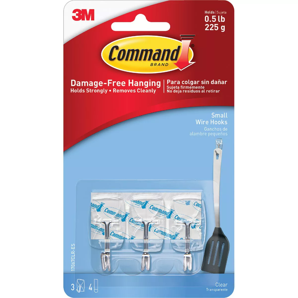 Command Small Clear Wire Hook with Clear Strips, 3 Hooks, 4 Strips - photo 2