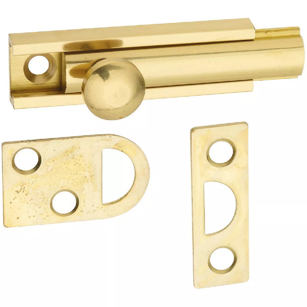 National Hardware Gallery Series 2 In. Polished Brass Door Surface Bolt
