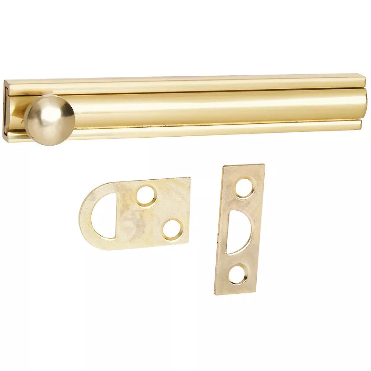 National Hardware Gallery Series 4 In. Polished Brass Door Surface Bolt