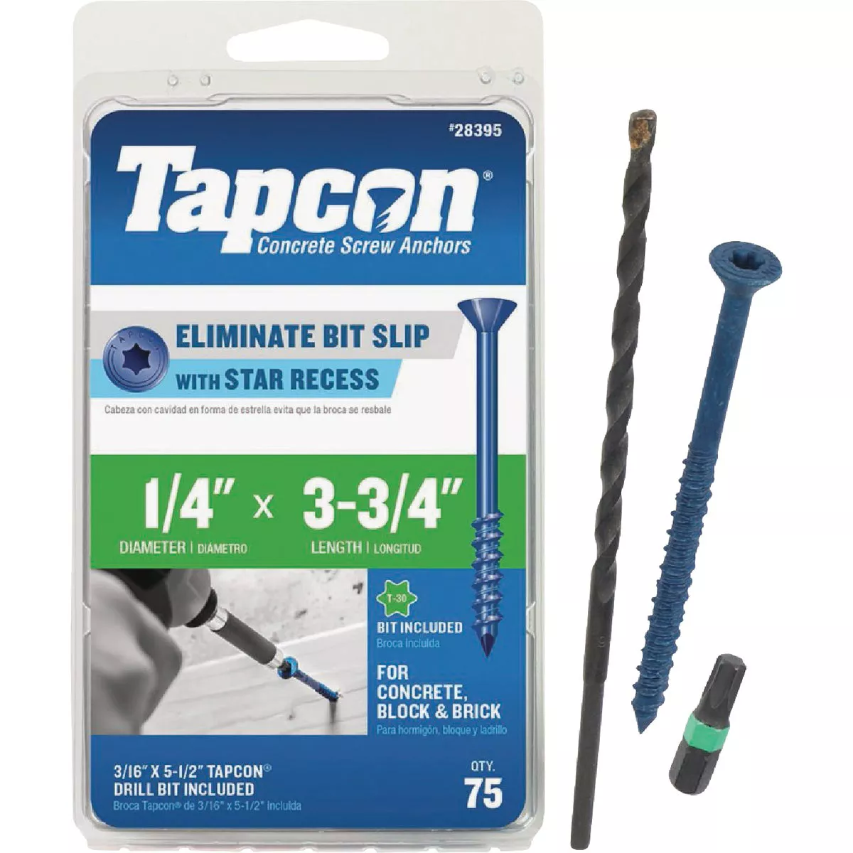Tapcon 1/4 In. x 3-3/4 In. Star Head Concrete Screw Anchor (75 Ct.)