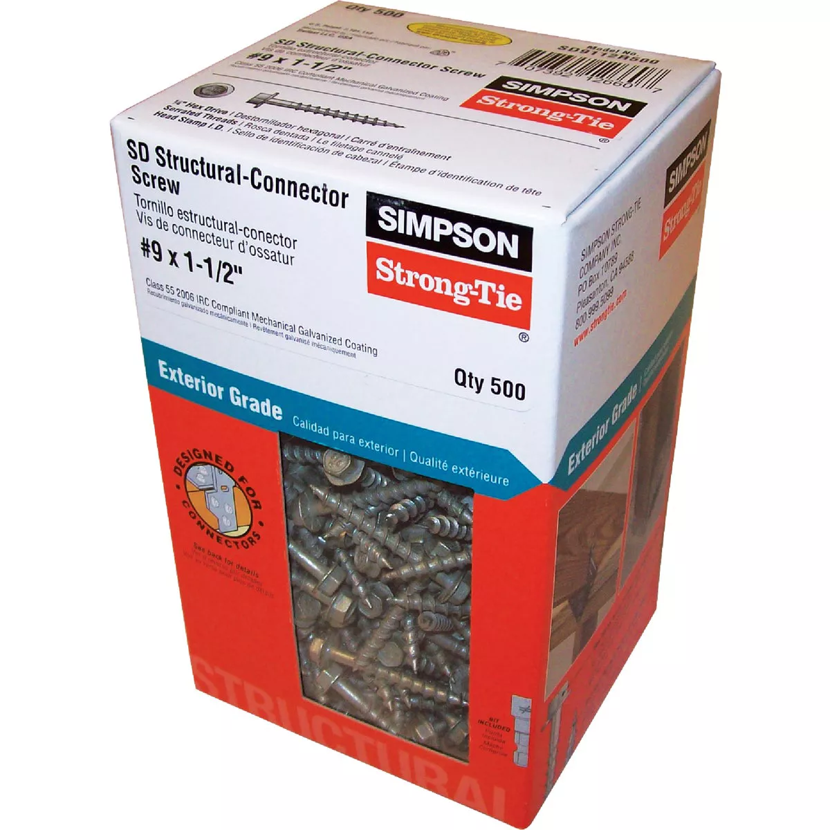 Simpson Strong-Drive #9 1-1/2 In. Hex Structure Screw (500 Ct.) - photo 2