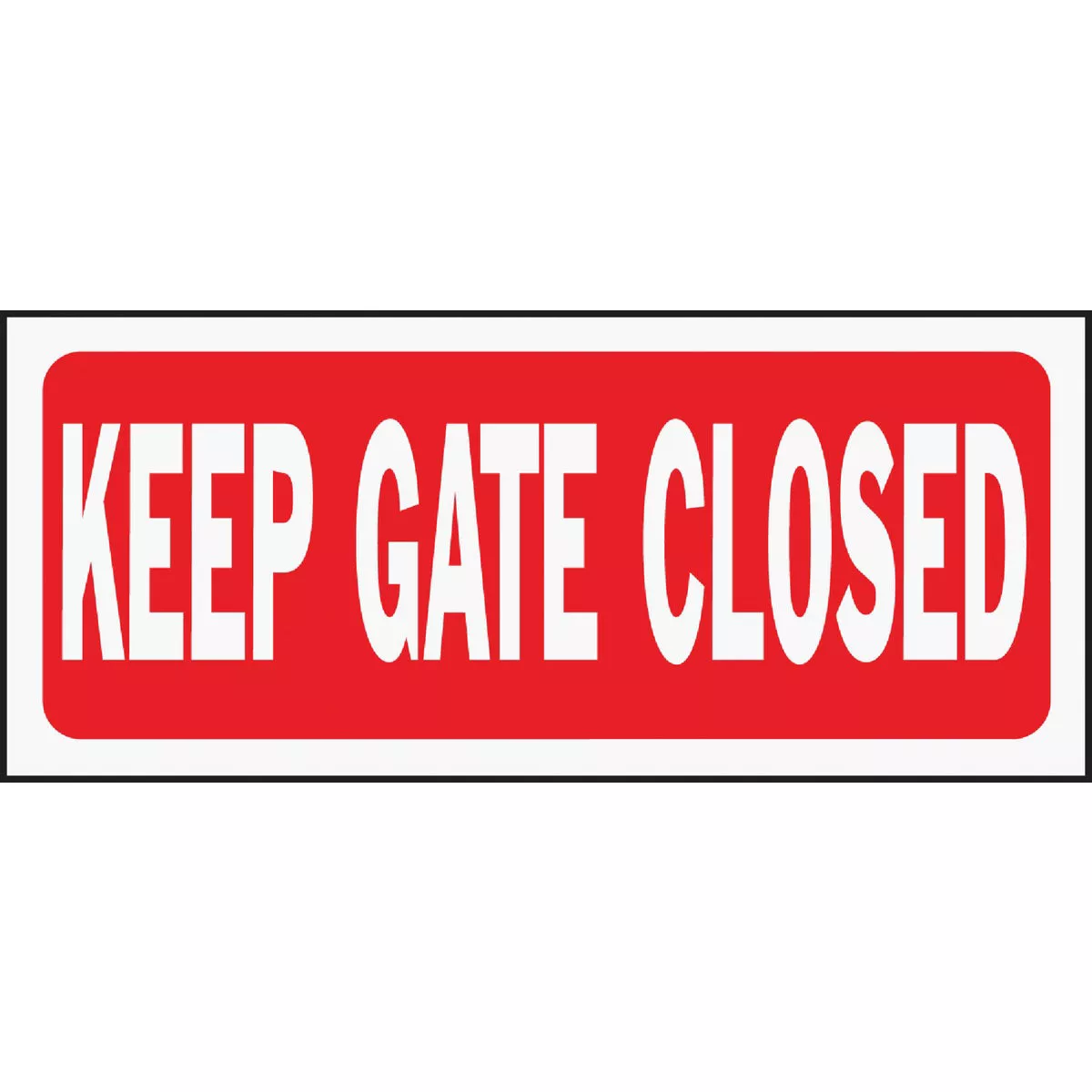 Hy-Ko Plastic Sign, Keep Gate Closed