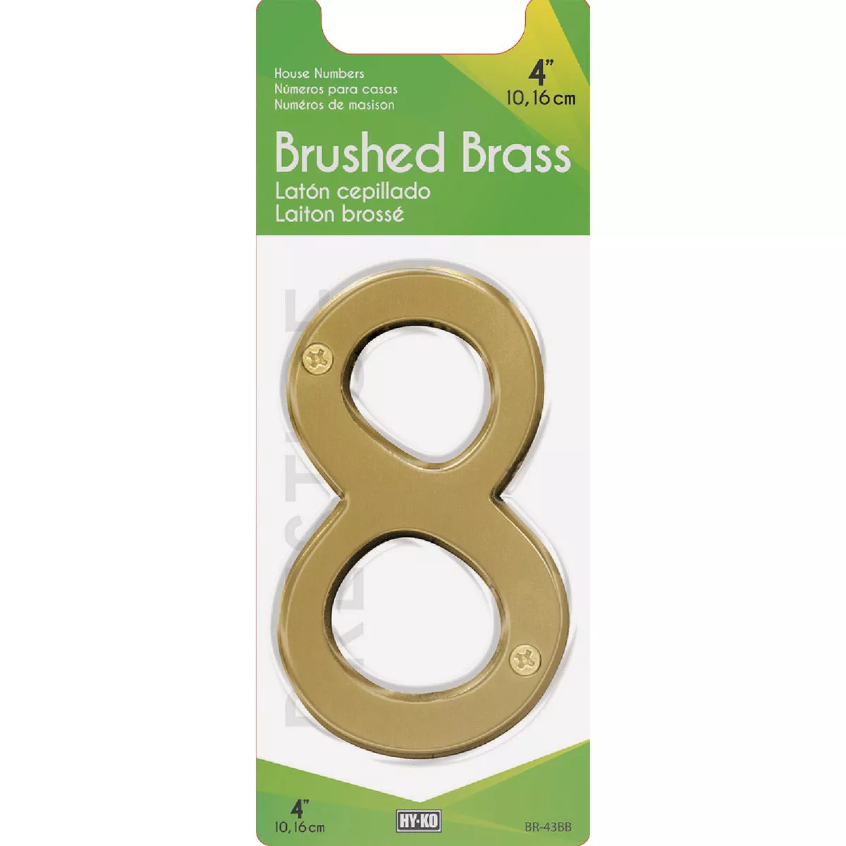 Hy-Ko 4 In. Brushed Brass Number 8 - photo 2