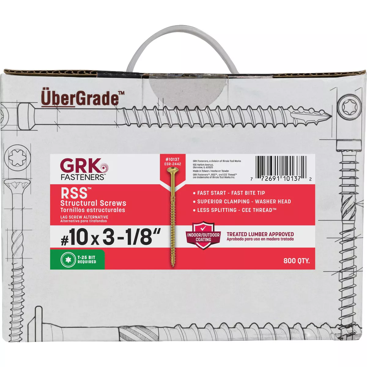 GRK RSS Rugged #10 x 3-1/8 In. Star Drive Washer-Head Structure Screw (800 Ct.) - photo 5
