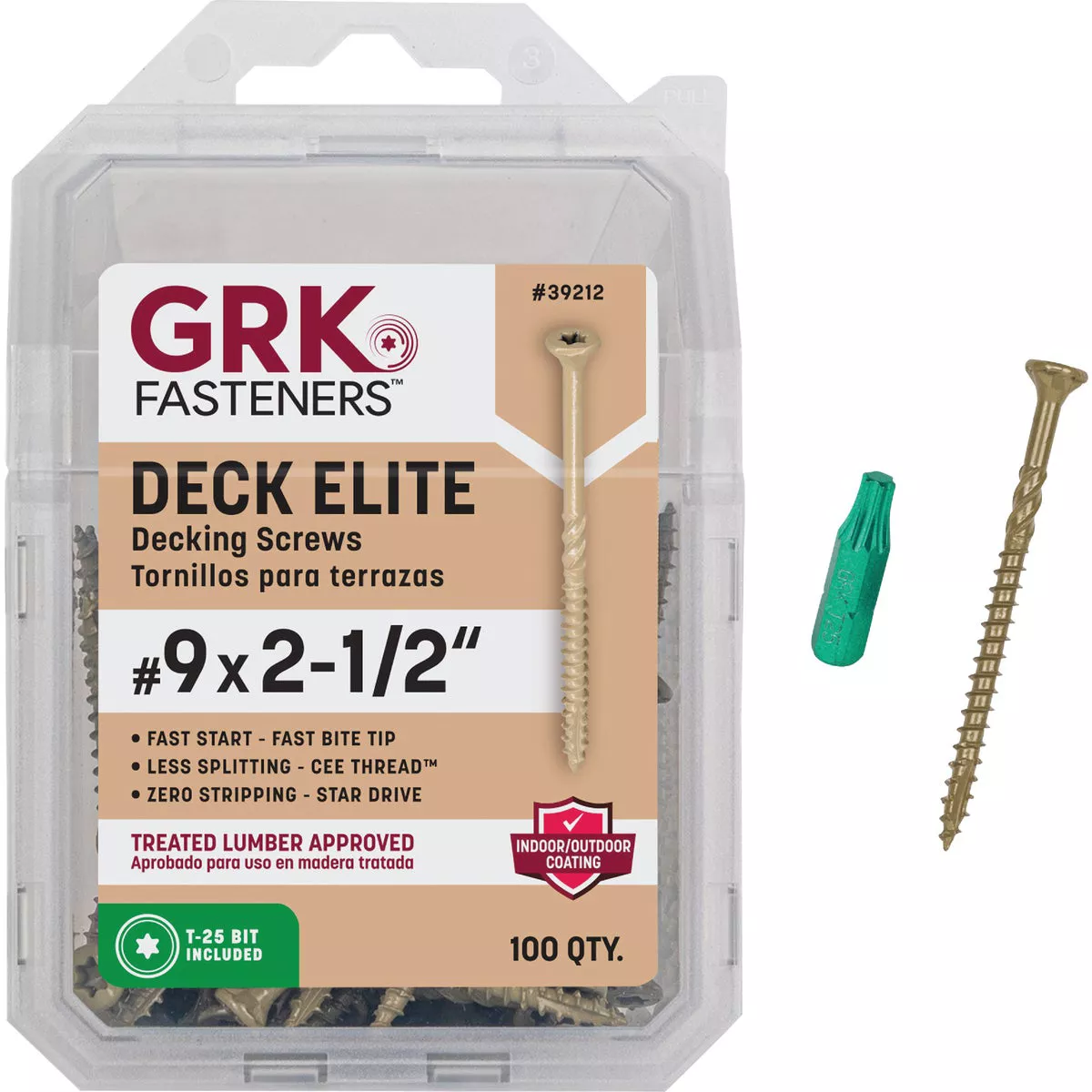 GRK Deck Elite #9 x 2-1/2 In. Star Drive Bugle-Head Deck Screw (100 Ct.) - photo 3