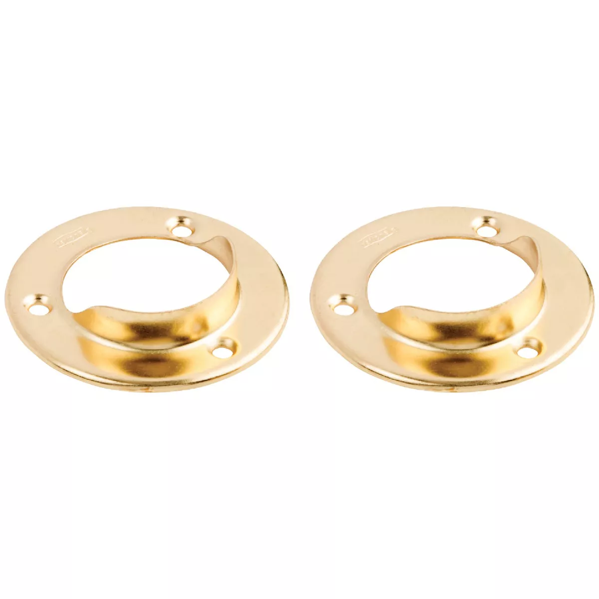 National Hardware 1-3/8 In. Satin Brass Steel Closet Rod Socket (2-Pack)