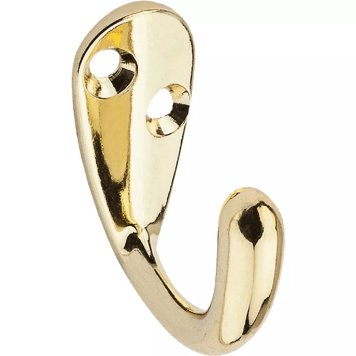 National Hardware Brass Single Clothes Hook (2-Pack)