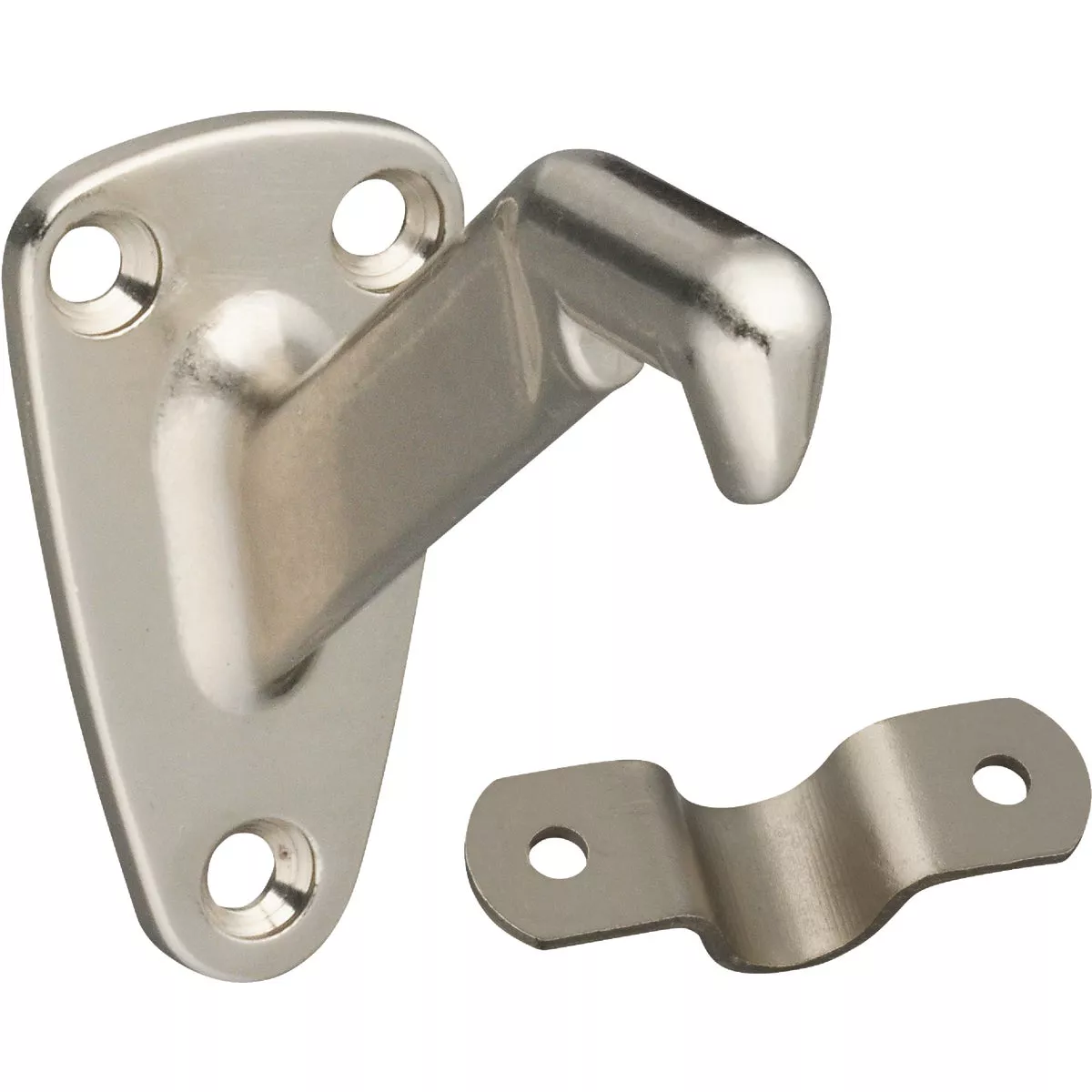 National Hardware Satin Nickel Zinc Handrail Bracket with Steel Strap