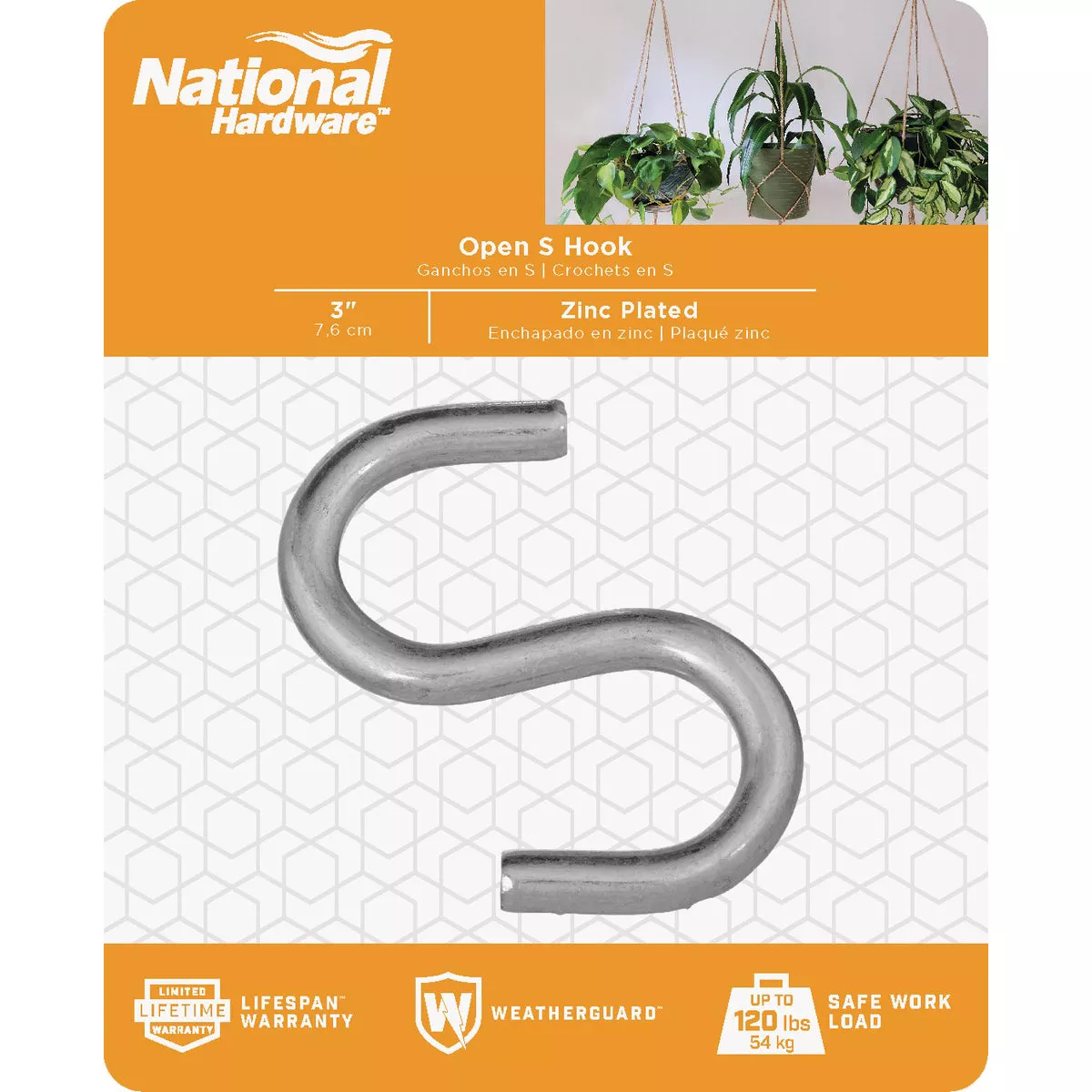 National Hardware 3 In. Zinc Heavy Open S Hook - photo 2