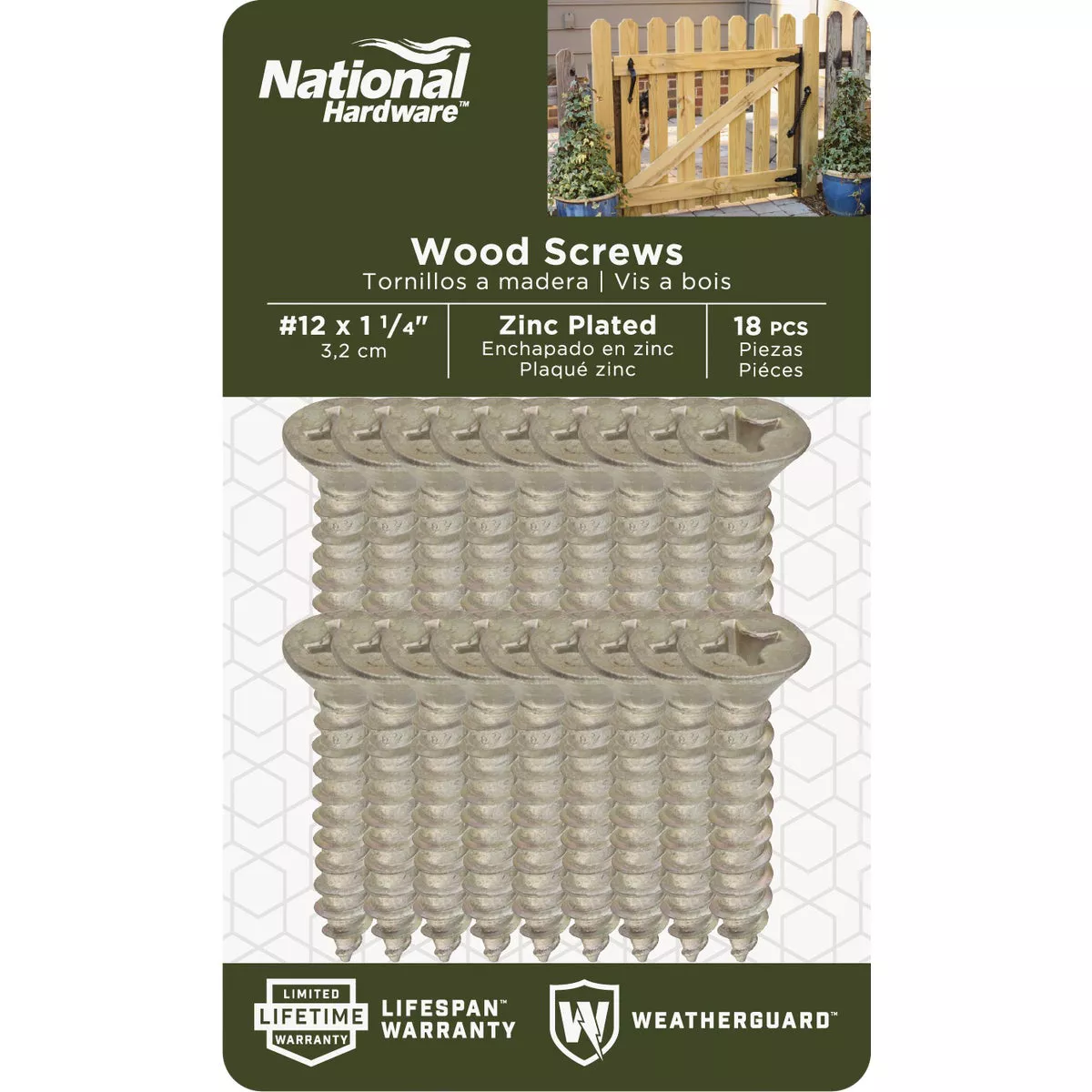 National Hardware #12 x 1-1/4 In. Phillips Flat Head Zinc Wood Screw (18 Ct.) - photo 2