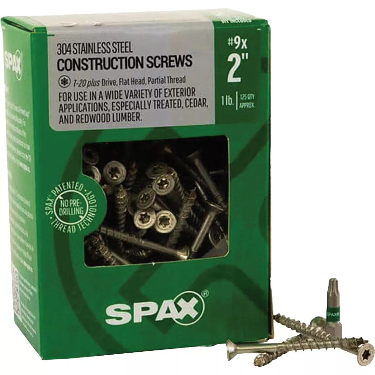 SPAX #9 x 2 In. T20 Plus Flat Head 304 Stainless Steel (Exterior Rated) Wood Screw (125 Ct.) - photo 5