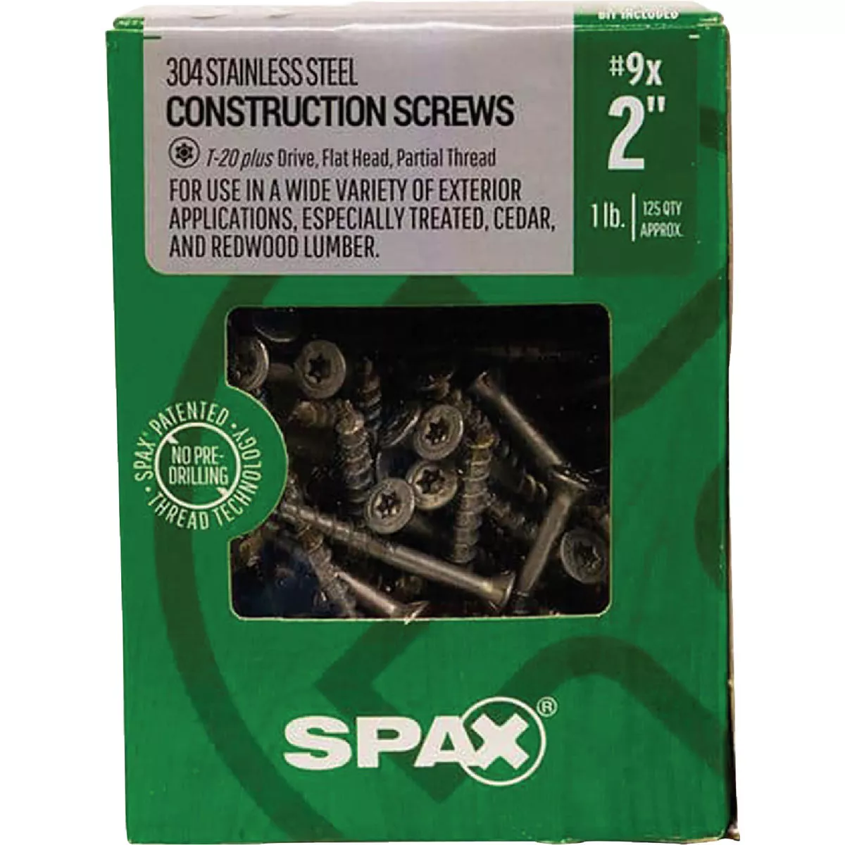 SPAX #9 x 2 In. T20 Plus Flat Head 304 Stainless Steel (Exterior Rated) Wood Screw (125 Ct.) - photo 6