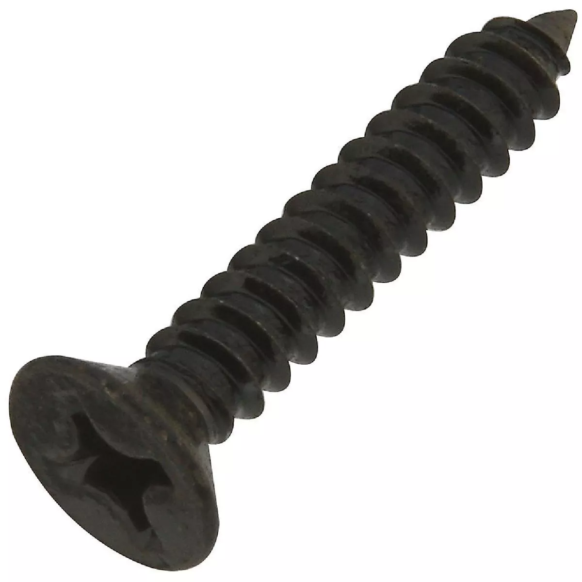 National Hardware #12 x 1-1/4 In. Phillips Flat Head Black Wood Screw (18 Ct.)