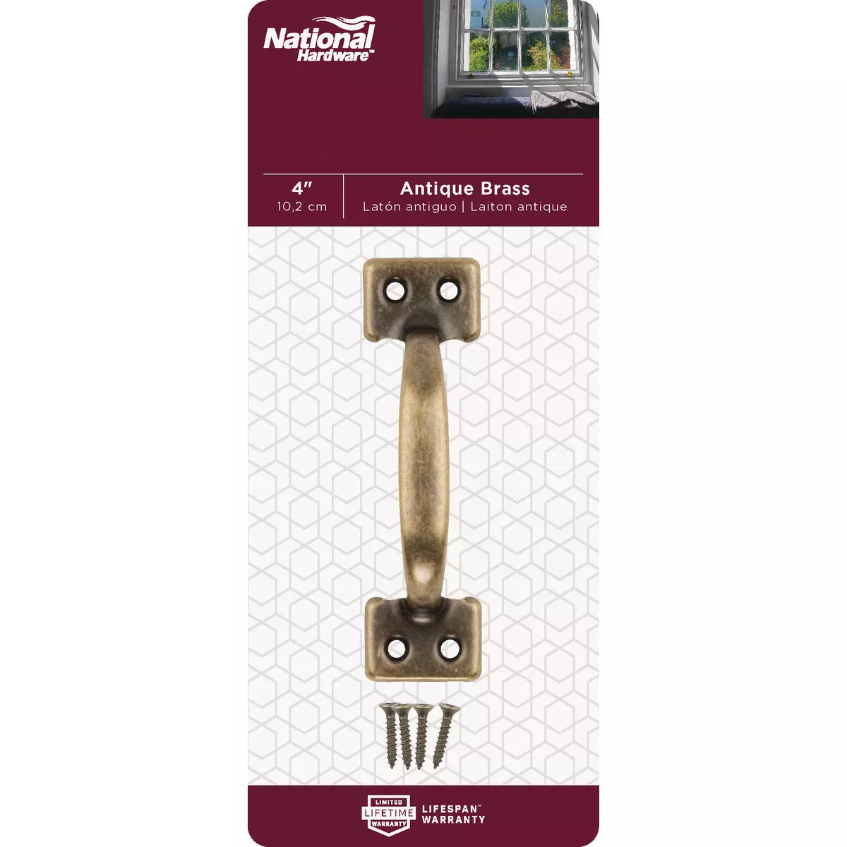 National Hardware 4 In. Antique Brass Window Sash Lift - photo 2