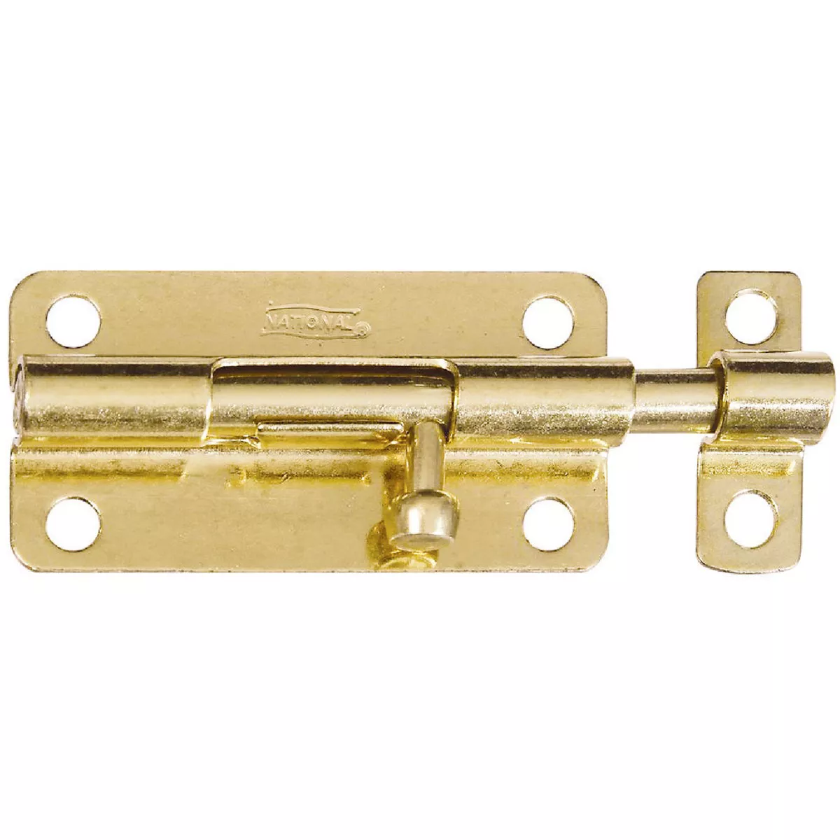 National 4 In. Brass Steel Door Barrel Bolt