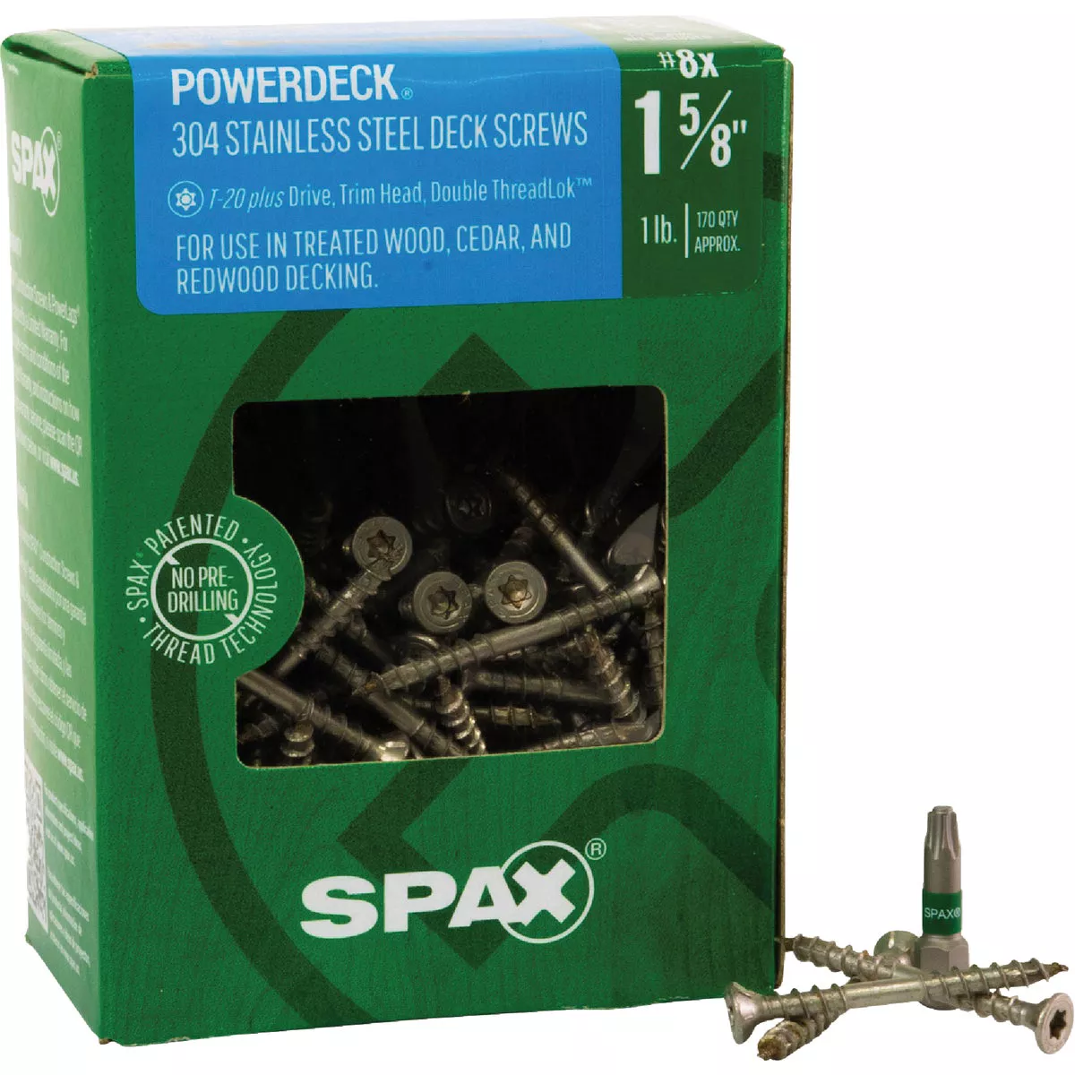 SPAX PowerDeck #8 x 1-5/8 In. T20 Plus Trim Head 304 Stainless Steel (Exterior Rated) Deck Screw (170 Ct.) - photo 5