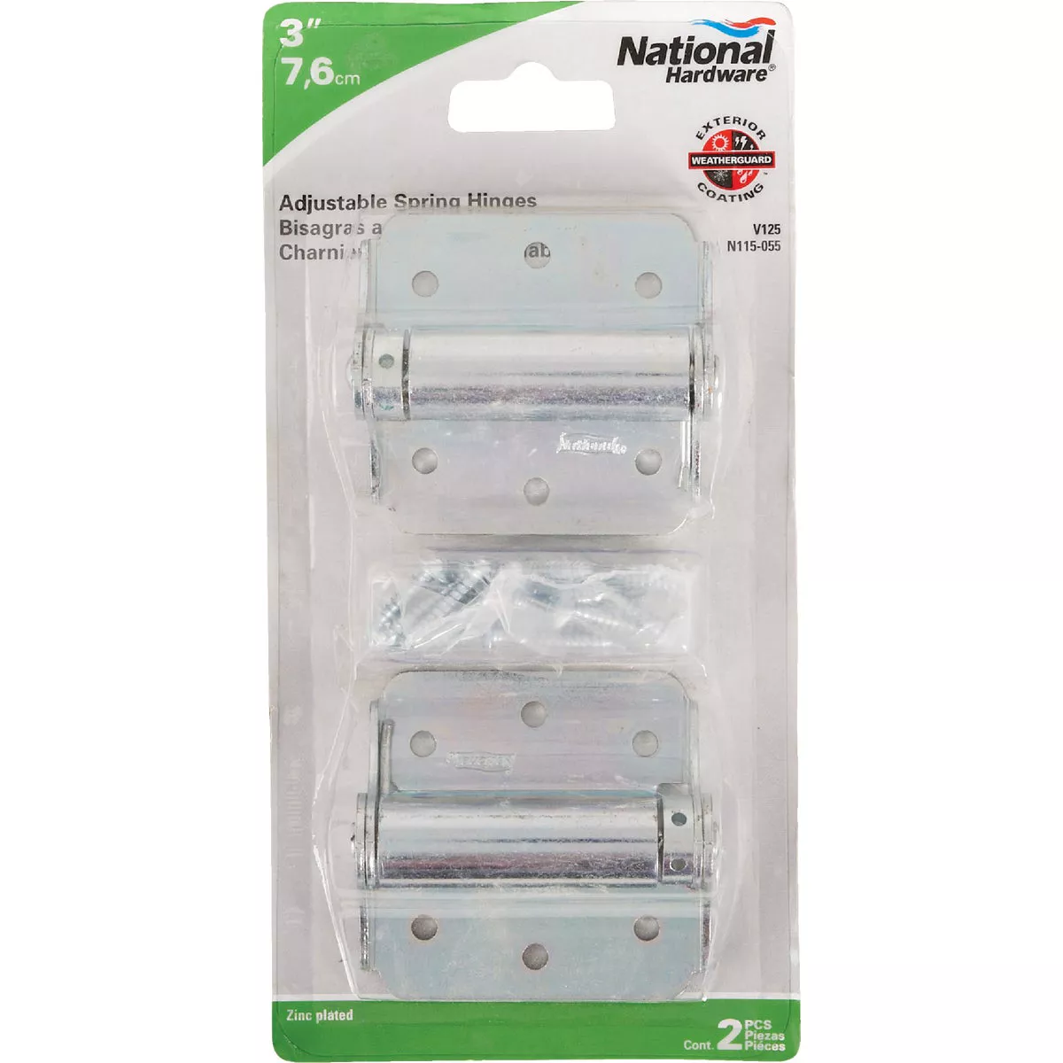National Hardware 3 In. Zinc Plated Full-Surface Spring Door Hinge (2-Pack) - photo 2