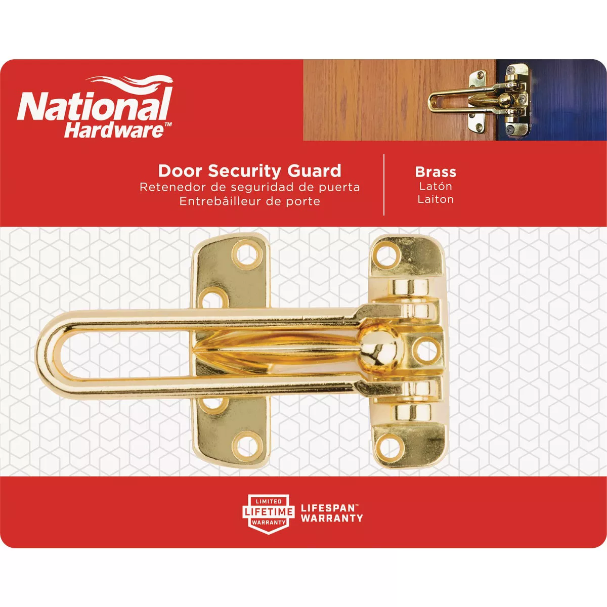 National Hardware Polished Brass Decorative Door Security Guard - photo 2