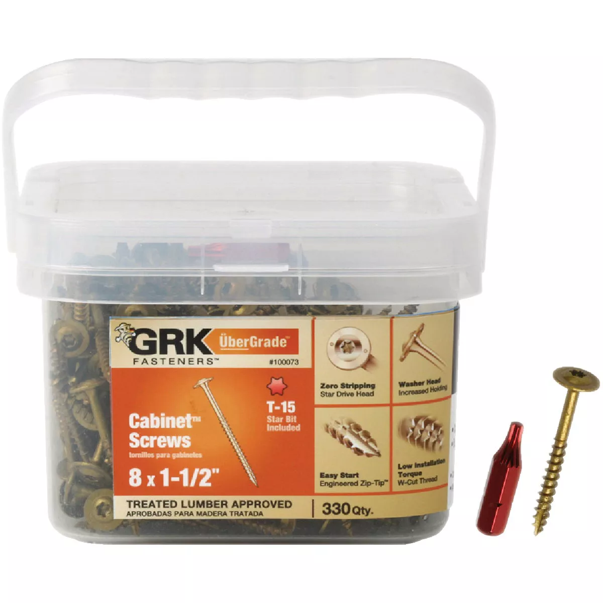 GRK #8 x 1-1/2 In. Star Drive Cabinet Screw (330 Ct.)