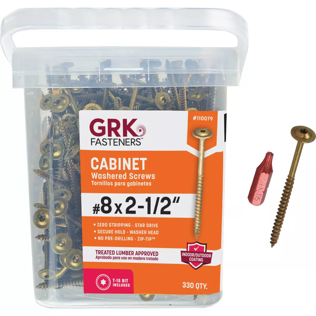 GRK #8 x 2-1/2 In. Star Drive Cabinet Screw (330 Ct.)