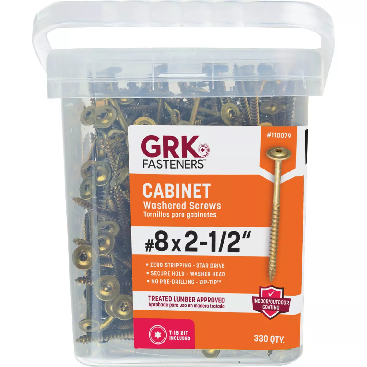 GRK #8 x 2-1/2 In. Star Drive Cabinet Screw (330 Ct.) - photo 4